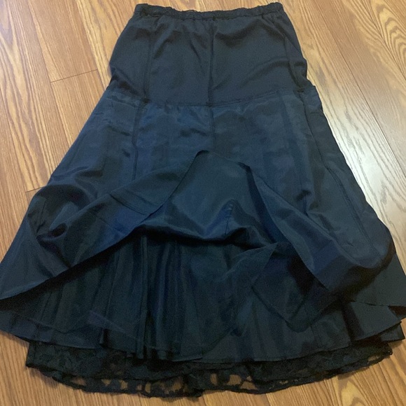 Black lace Woman’s Vitage midi skirt A-line flare  elastic waistband size M~L - Picture 16 of 16